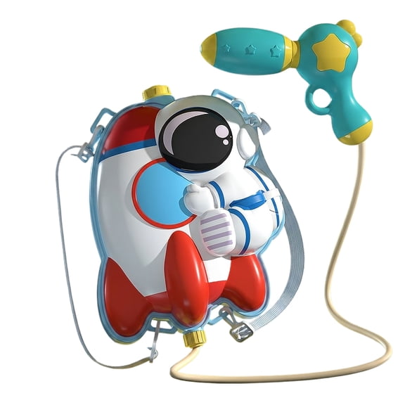 Cute Cartoon Rocket Backpack Water Blaster, Pull Trigger Spraying Water Blaster with Separated HandBlaster for Summer Outdoor Water Play