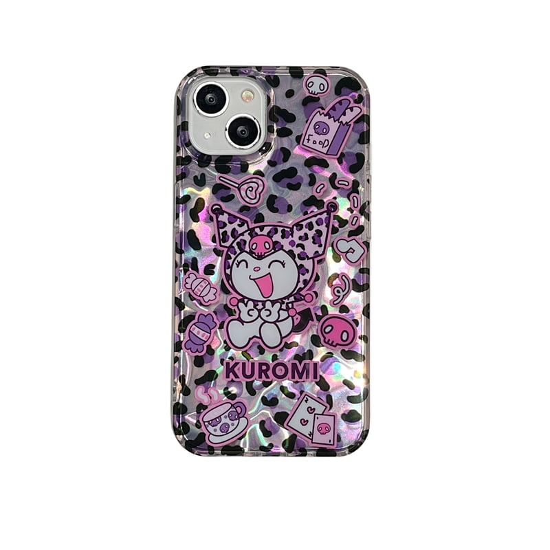 Cute Cartoon Sanrio Y2K Hello Kitty Kuromi Leopard print Phone Case iPhone 15 14 13 12 11 Pro ...