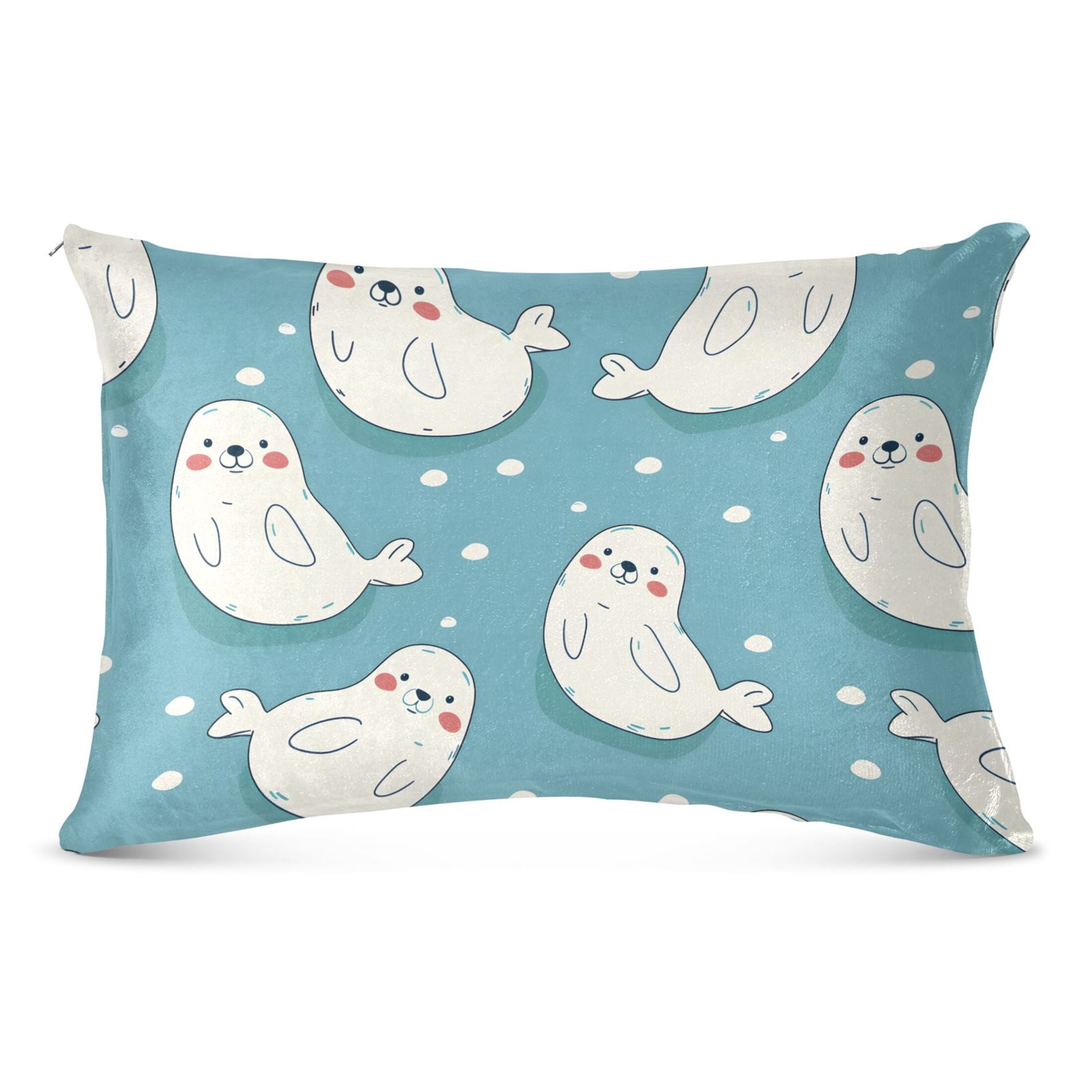 Cute Cartoon Seal Plush Pillow Cases Queen Size Ultra Soft Warm cute-cartoon-seal-plush-pillow-cases-queen-size-ultra-soft-warm