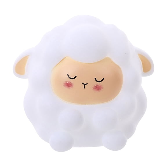 Cute Cartoon Sheep Night Light for Girls' Bedroom - Soft LED Table Lamp, Safe PVC Material, Portable Sleep Aid and Decorative Light for Kids, Ideal for Bedside and Home Dcor,White