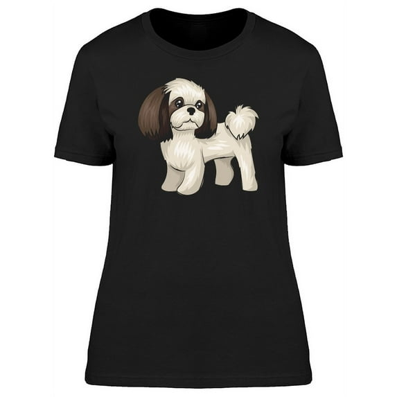 Cute Cartoon Shih Tzu Dog T-Shirt Women -Image by Shutterstock, Female x-Large