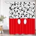 thumbnail image 1 of Cute Cartoon Shower Curtain White and Red Children Cartoons Kids Shower Curtain Sets Waterproof Polyester Fabric Bathroom Curtains with 12 Hooks, 72 x 72 Inches, 1 of 6