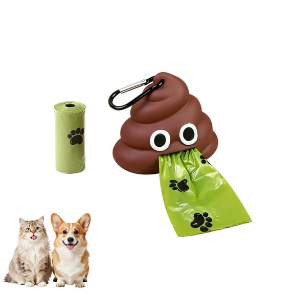 Cute Cartoon Silicone Pet Waste Bag Dispenser with Thick Paw Print ...