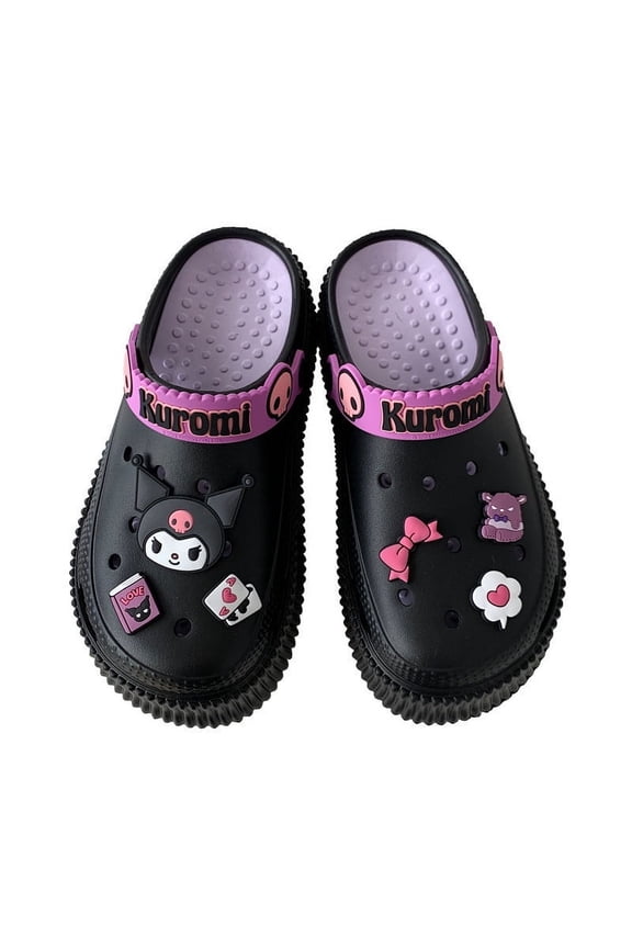 Cute Cartoon Slippers Kuromi Kawaii Slippers for Women Cloud Slides indoor Outdoor Soft Comfy Anti-Slip garden Shoes