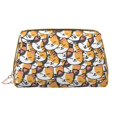 thumbnail image 1 of Cute Cartoon Smiling Cat Face Makeup Bag, Large Capacity Travel Cosmetic Bag for Women Girls- Travel Toiletry Bag Leather Portable Waterproof Makeup Case Organizer with Handle, 1 of 4