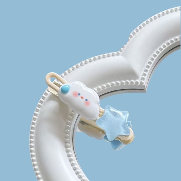 Cute Cartoon Speechless Cloud Hair Clip Creative Bangs Side Clip for Sweet Girls Fresh Hairstyle Hair Accessories for Women Christmas Gifts Halloween Hair Accessories