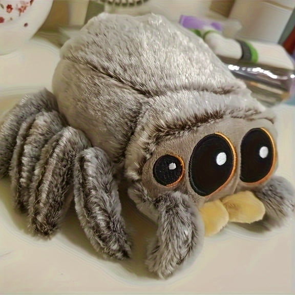 Cute Cartoon Spider Plush Cat Toy - Soft Elastic Polyester, Big Eyes, Interactive Play for All Breeds, No Batteries Needed
