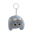 thumbnail image 1 of Cute Cartoon Square Cat Plush Keychain, Fluffy Gray Kitten Bag Charm With Keyring, For Backpacks Keys Purses Daily Decor, 1 of 5