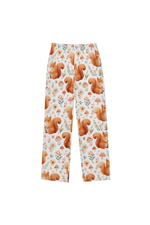 Cute Cartoon Squirrel Pajama Pants Soft and Lightweight Elastic Waistband Pajama Pants