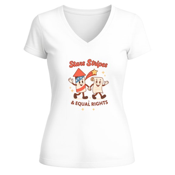 Cute Cartoon Stars Stripes & Equal Rights Graphic Tee