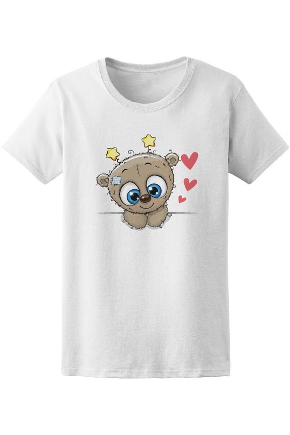 Cute Cartoon Teddy Bear T-Shirt Women -Image by Shutterstock, Female x-Large