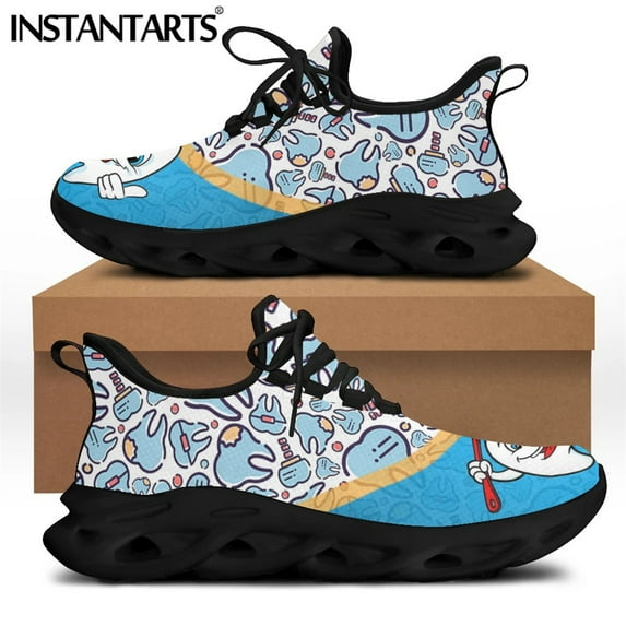 Cute Cartoon Tooth Design Women Lace Up Sneaker Mesh Ladies Dentist Shoes Casual Sport Footwear Zapatos Planos Mujer