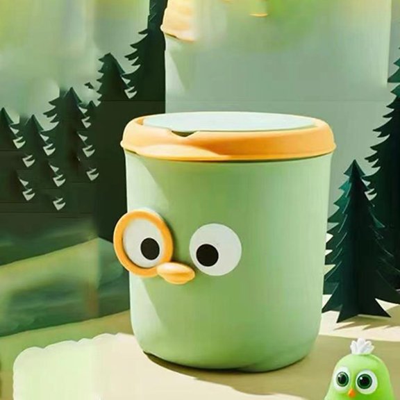Cute Cartoon Trash Can Wastebasket Large Capacity Cartoon Desktop Trash Can with Lid Garbage Container Bin with for Home Office Bathroom Kitchen Dorm Kids Room