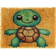thumbnail image 1 of Cute Cartoon Turtle Latch Hook Rug kits Color Printed Crochet Yarn DIY Hooking Latch Kit Carpet Rug Cover Mat for Christmas Chair Cushion Floor Decoration 52x38cm, 1 of 7
