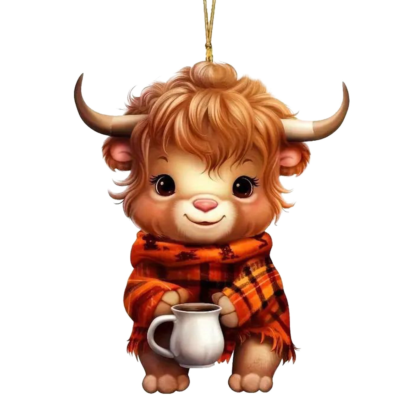 Cute Cartoon Upland Calf Pendant Car Daily Home Window Wall Decoration
