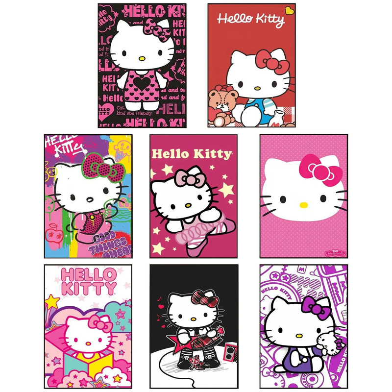 Cute Cartoon Wall Art Posters, Set of 8 (8x10 inches, unframed), Mini ...