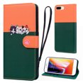 thumbnail image 1 of Cute Cartoon Wallet Case for iPhone 8 Plus/7 Plus, with Card Holder Soft PU Leather Kickstand Cover for Men and Women Magnetic Shockproof Protective with Lanyard for iPhone 8 Plus/7 Plus, Darkgreen, 1 of 9