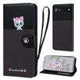 thumbnail image 1 of Cute Cartoon Wallet Phone Case for Google Pixel 6a with Card Holder Soft PU Leather Kickstand Cover for Men and Women Magnetic Shockproof Protective with Lanyard for Google Pixel 6a, Darkgray, 1 of 9