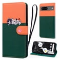 thumbnail image 1 of Cute Cartoon Wallet Phone Case for Google Pixel 7 with Card Holder Soft PU Leather Kickstand Cover for Men and Women Magnetic Shockproof Protective with Lanyard for Google Pixel 7, Darkgreen, 1 of 9
