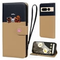 thumbnail image 1 of Cute Cartoon Wallet Phone Case for Google Pixel 7 Pro with Card Holder Soft PU Leather Kickstand Cover for Men and Women Magnetic Shockproof Protective with Lanyard for Google Pixel 7 Pro, Khaki, 1 of 9