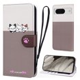 thumbnail image 1 of Cute Cartoon Wallet Phone Case for Google Pixel 8 with Card Holder Soft PU Leather Kickstand Cover for Men and Women Magnetic Shockproof Protective with Lanyard for Google Pixel 8, Gray, 1 of 9