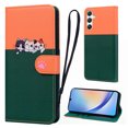 thumbnail image 1 of Cute Cartoon Wallet Phone Case for Samsung Galaxy A34 5G with Card Holder Soft PU Leather Kickstand Cover for Men and Women Magnetic Shockproof Protective with Lanyard, Darkgreen, 1 of 9