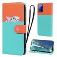 thumbnail image 1 of Cute Cartoon Wallet Phone Case for Samsung Galaxy Note 20 with Card Holder Soft PU Leather Kickstand Cover for Men and Women Magnetic Shockproof Protective with Lanyard, Skyblue, 1 of 9