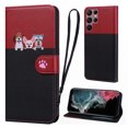 thumbnail image 1 of Cute Cartoon Wallet Phone Case for Samsung Galaxy S22 Ultra, with Card Holder Soft PU Leather Kickstand Cover for Men and Women Magnetic Shockproof Protective with Lanyard, Black, 1 of 9