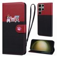 thumbnail image 1 of Cute Cartoon Wallet Phone Case for Samsung Galaxy S23 Ultra, with Card Holder Soft PU Leather Kickstand Cover for Men and Women Magnetic Shockproof Protective with Lanyard, Black, 1 of 9