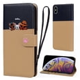 thumbnail image 1 of Cute Cartoon Wallet Phone Case for iPhone X/XS, with Card Holder Soft PU Leather Kickstand Cover for Men and Women Magnetic Shockproof Protective with Lanyard for iPhone X/XS, Khaki, 1 of 9