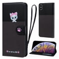 thumbnail image 1 of Cute Cartoon Wallet Phone Case for iPhone XS Max, with Card Holder Soft PU Leather Kickstand Cover for Men and Women Magnetic Shockproof Protective with Lanyard for iPhone XS Max, Darkgray, 1 of 9