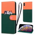 thumbnail image 1 of Cute Cartoon Wallet Phone Case for iPhone XS Max, with Card Holder Soft PU Leather Kickstand Cover for Men and Women Magnetic Shockproof Protective with Lanyard for iPhone XS Max, Darkgreen, 1 of 9