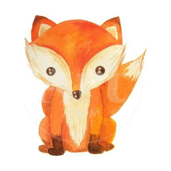 Cute Cartoon Watercolor Forest Animal Hand Painted Lovely Baby Fox Illustration Perfect for Print, Animals Unframed Art Print Wall Art by Zabrotskaya Larysa Sold by ArtCom