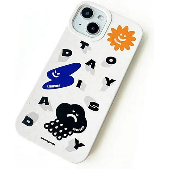 Cute Cartoon Weather Expression Cloud Sun Wind Soft Phone Case Compatible with iPhone Case (White,iPhone 11)