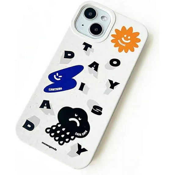 Cute Cartoon Weather Expression Cloud Sun Wind Soft Phone Case Compatible with iPhone Case (White,iPhone 13 Pro Max)