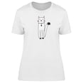 thumbnail image 1 of Cute Cartoon White Cat T-Shirt Women -Image by Shutterstock, Female Large, 1 of 2