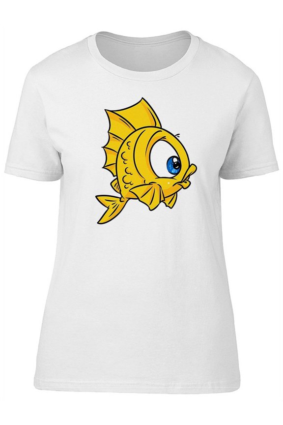 Cute Cartoon Yellow Fish Tee Women's -Image by Shutterstock