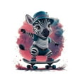 thumbnail image 1 of Cute Cartoon Zebra Skating Sports Animals Wall Art Sticker Designs Vinyl Stickers For Home House Walls Rooms Windows Bedroom Decoration Size (26x26 inch), 1 of 3