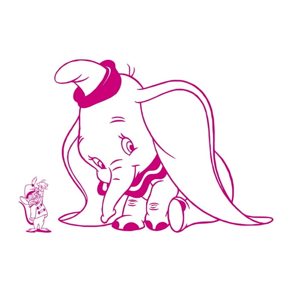 Cute Cartoon baby Elephant & Mouse Vinyl Design Wall Art Sticker Designs Vinyl Stickers For Home House Walls Rooms Windows Bedroom Decoration Size (20x20 inch)