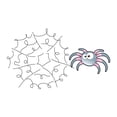 thumbnail image 1 of Cute Cartoon little Spider with Web Wall Design Wall Art Sticker Designs Vinyl Stickers For Home House Walls Rooms Windows Bedroom Decoration Size (28x28 inch), 1 of 3