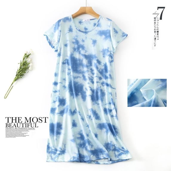 Cute Cartoon sleepdress women Plus size Korean sweet knit cotton nightgowns short sleeve fashion sleepwear nightdress