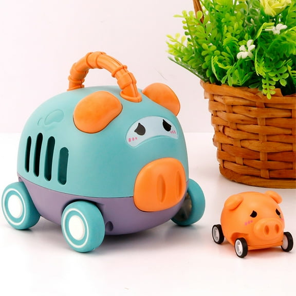 Cute Cartoons Animals Child Catapult Car Mini Inertias Rebounds Car Puzzle Parent Child Interactive Children's Toy