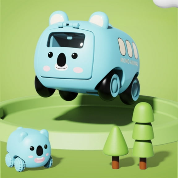Cute Cartoons Animals Child Catapult Car Mini Inertias Rebounds Car Puzzle Parent-child Interactive Children's Toy