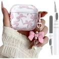thumbnail image 1 of Cute Case Airpod 4 Case Cover 2025 for Girly Shell Pattern Bow Design Shockproof Airpod 4th Generation Headphone Cover, with Cleaning Kit & Bow Pearl Keychain, 1 of 7
