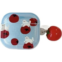 Cute Case for Airpods 4,Cartoon Full-Protection Earbuds Protective Cover with Chain,Soft Earphone Shell for Boys Girly (Tomato)