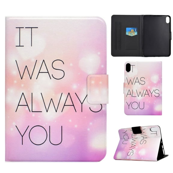 Cute Case for iPad 10th Gen 10.9" 2022, Magnetic Smart Card Slot Cover with Pencil Holder, Multi-Angle Viewing Stand, Pocket Design, Folio Leather Case for iPad 10th Gen 10.9" 2022, Pink
