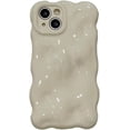 thumbnail image 1 of Cute Case for iPhone 14 Pro Max Curly Wave Frame Meteorite Pattern, Woman Trendy Creative Case for iPhone 14 Pro Max White Color, Shockproof Case for iPhone 14 Pro Max Bubble Shape, 1 of 15