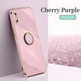 thumbnail image 1 of Cute Case for iPhone 6S and iPhone 6 (4.7 Inch), with Phone Ring Holder, Durable Silicone Case, Slim Fit Lightweight Thin Cover, Sturdy Anti-Scratch Protective Grip Stand Phone Case (Purple), 1 of 2