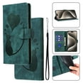 thumbnail image 1 of Cute Case for iPhone 7 / 8 / SE 2020 / SE 2022 Wallet,Magnetic Flip Case Credit Card Slots,Embossed Cat Love Heart,Premium Retro PU Leather, RFID Blocking & Wrist Strap & Kickstand Phone Case,Green, 1 of 11
