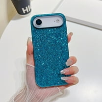 Cute Case for iPhone Air, Slim Glitter Bling Sparkly Shiny Slim Women Girls Hybrid Soft Smooth Shockproof Plating Bumper Protective Women Girls Shiny Case For iPhone Air, Blue